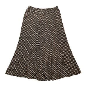 Liz Baker Vintage Floral Diamond Skirt High Waist Maxi Multicolor Women's L 90s